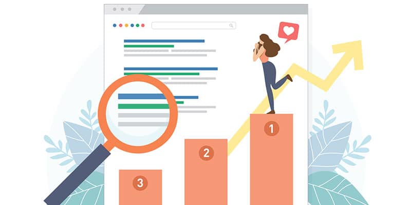 Google RankBrain shows search results.