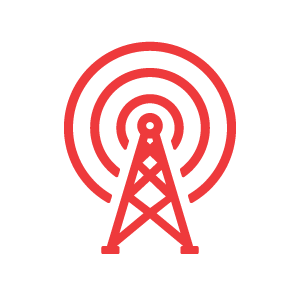 TV, Radio, and More Icon, red